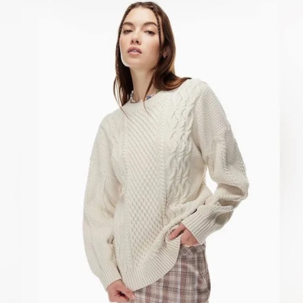 Aritzia Peggy Cream Cable Sweater